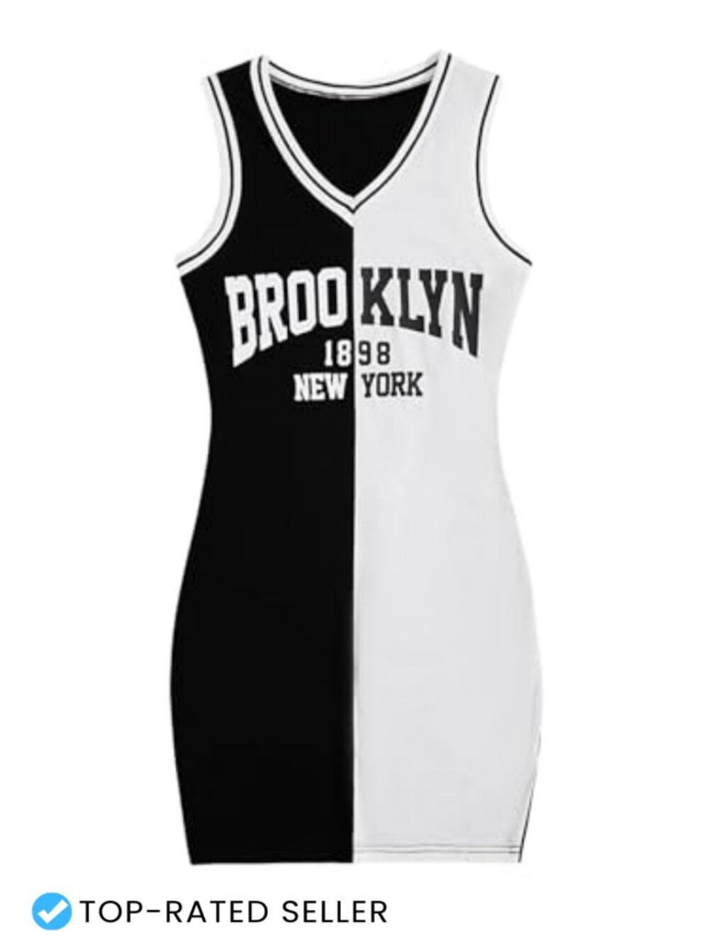 SOLY HUX Women's Letter Graphic Bodycon Mini Dress V-Neck Sleeveless Backless